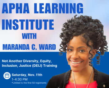 APHA Learning Institute with Maranda C. Ward flyer