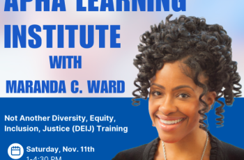 APHA Learning Institute with Maranda C. Ward flyer